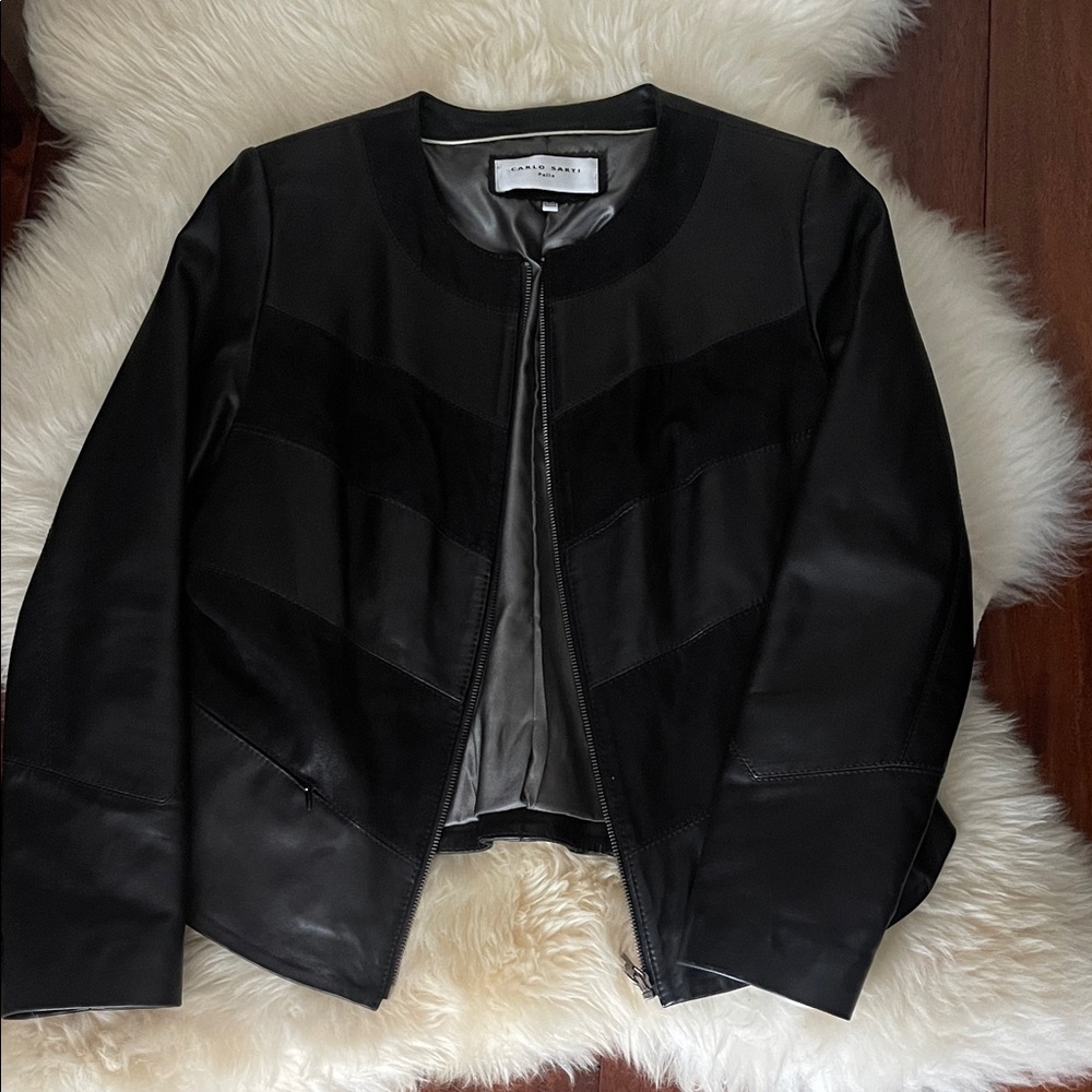 Carlo Sarti  Elegant Black Leather Jacket